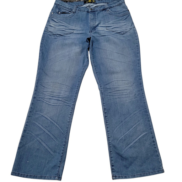 G.TTON STYLE Denim - G.TTON STYLE Women Relaxed Bootcut Blue Flap Pockets Jeans 20 Waist 38 Inseam 32
